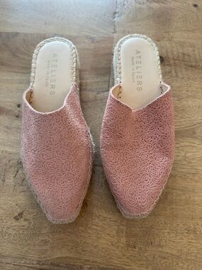 Ateliers made in Spain Pink Textured roses Espadrille Mules size